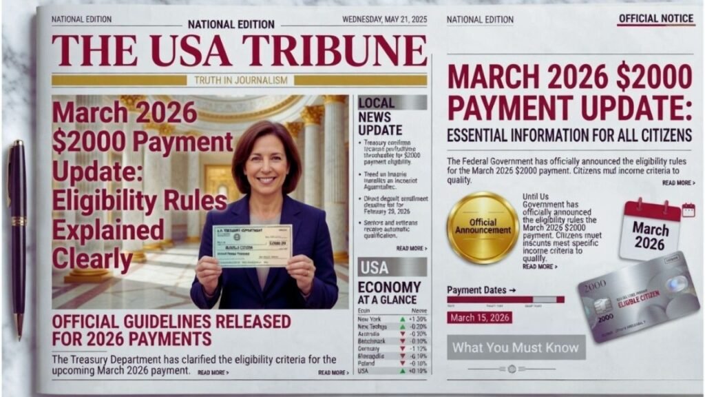 US Stimulus News! $2,000 Payout in March 2026